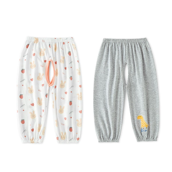 Gray + all over printed bunny 40 count combed cotton