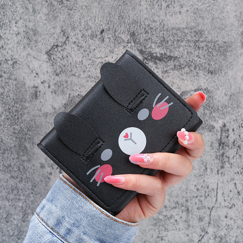 Factory direct sales  Korean version new women's wallet short creative fashion wallet simple buckle coin purse