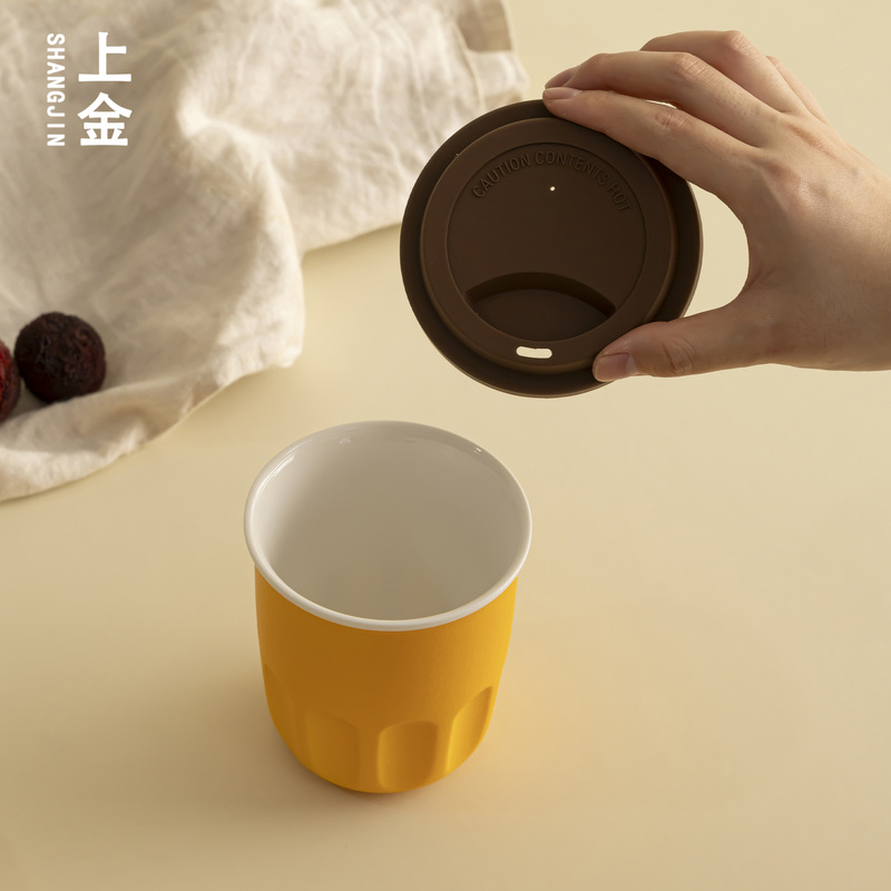 上金 少女ins风陶瓷杯情侣马克杯拿铁咖啡杯手握陶瓷手冲咖啡杯|undefined