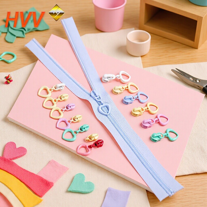 In-Stock Nylon Zipper Slider with Cute Hollow Heart Design In-Stock Nylon Zipper Slider with Cute Hollow Heart Design
