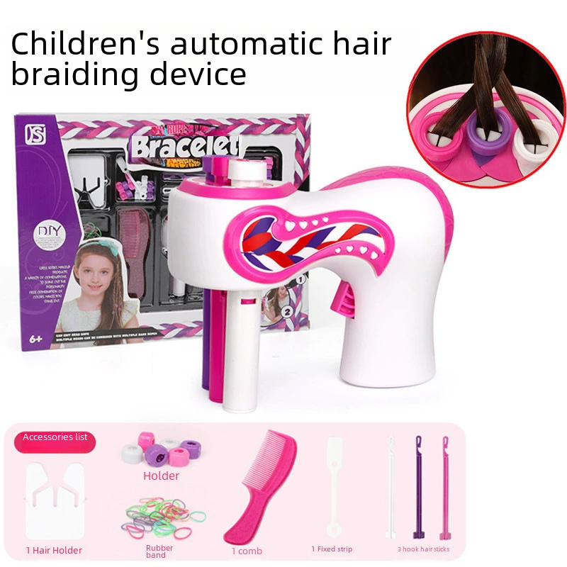 Electric magic makeup primer for braiding hair, hair accessory, toy with pigtail