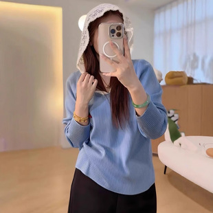 plus size Design Sense Lace Hooded Gentle Sweater Women's Autumn and Winter New chubby girl Loose Slimming Top