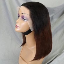 10A Brazilian 1BT4 Brown Color Straight Bob With 13*4 Lace