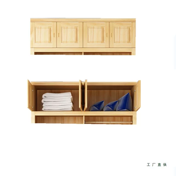 Top Cabinet with Two Doors, Three Doors, Four Doors, Five Doors, Top Box, Solid Wood, Pine Wood, Wall Cabinet, All Solid Wood, Simple Modern Household Storage Cabinet