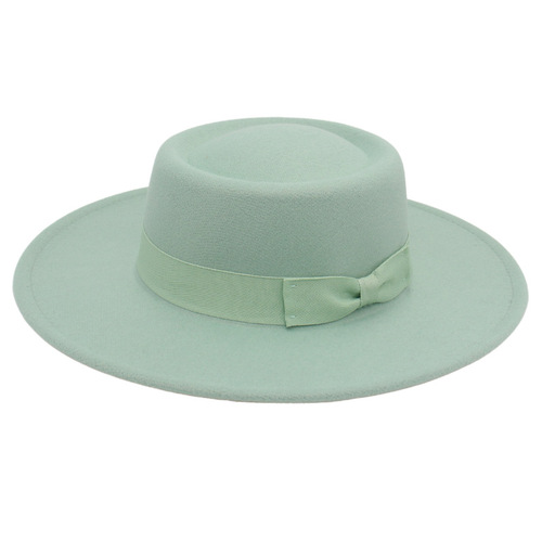 Cross-border Korean version cashmere hat versatile bowler top hat large brim fashionable casual felt hat hat