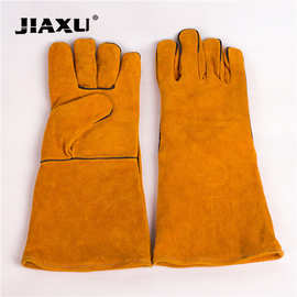 挂里电焊手套 二层全牛皮劳保手套 强耐磨焊接手套耐用防烫