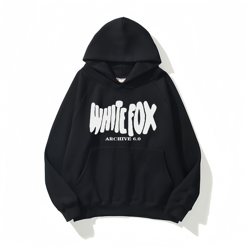 Cross-border new European and American women's hooded sweater double-layer hat sweater WHITE FOX6 season men's and women's hooded sweater