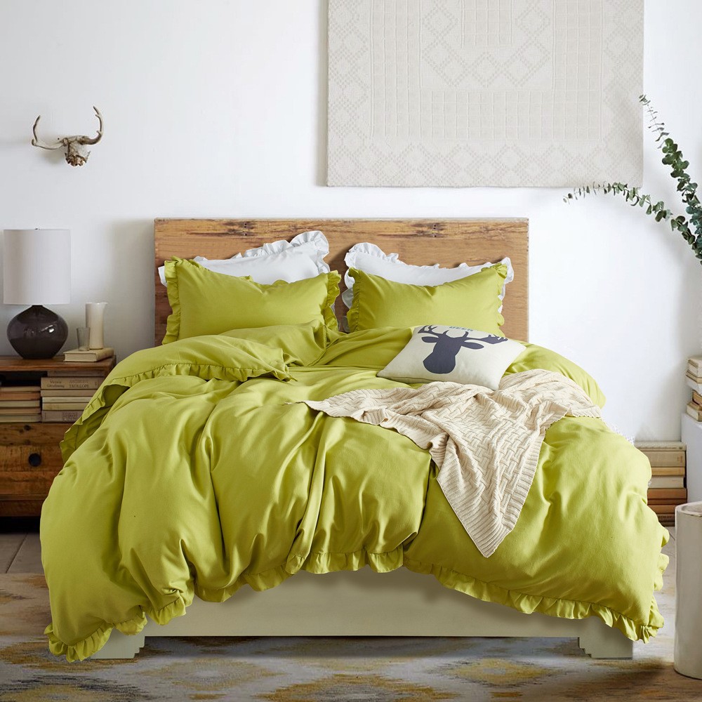 Home textile three piece bedding solid color duvet cover set_voghion.com