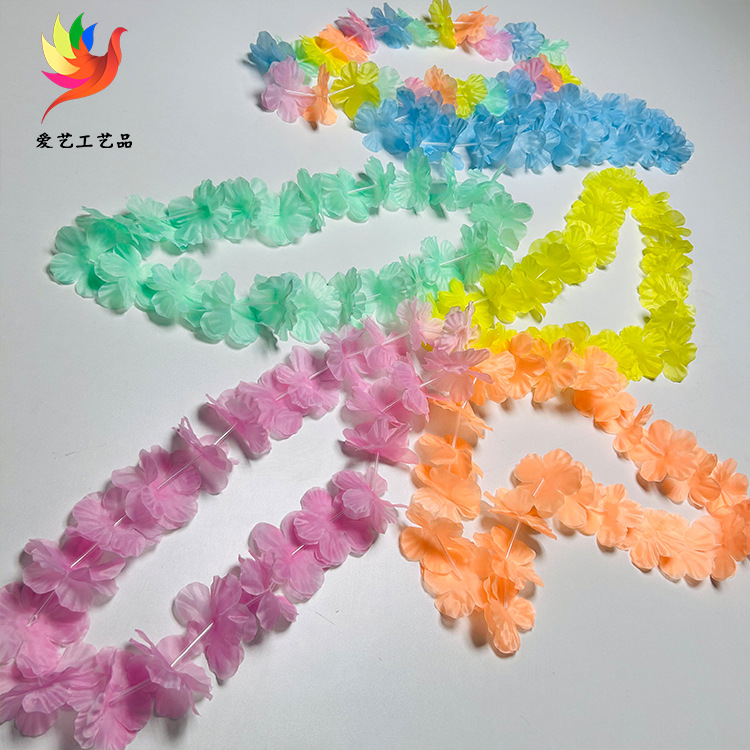 Color macaron poliéster corolla de cuello 30 pares de pétalos de diámetro 6.5cm longitud 108cm corolla de flores coloridas