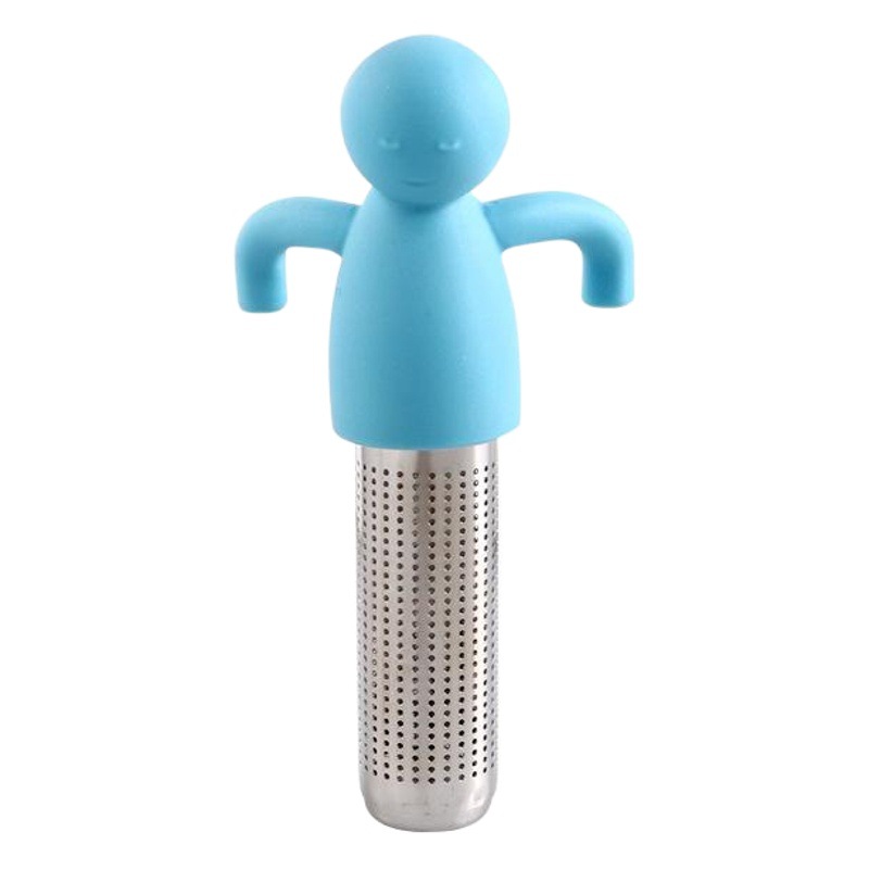 Creativa herramienta de preparación de té colador de té de silicona Acero inoxidable 304 colador de té lindo hombrecito té residuo separación perezoso té fabricante