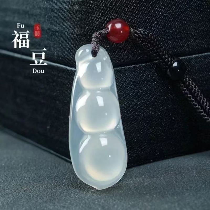 天然白玉髓祥云如意锁吊坠玛瑙平安锁玉石玉器挂件吊坠直播货源|undefined