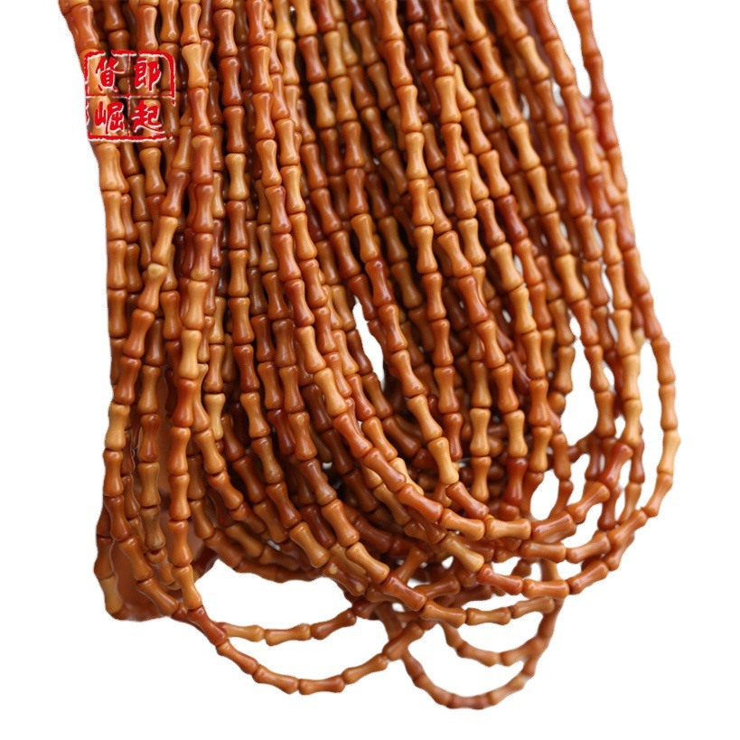 Olive Stone Bamboo Joints 108 6×3 Plain Beads Long String Bracelet DIY Accessories Keychain Pendant Wholesale Loose Beads
