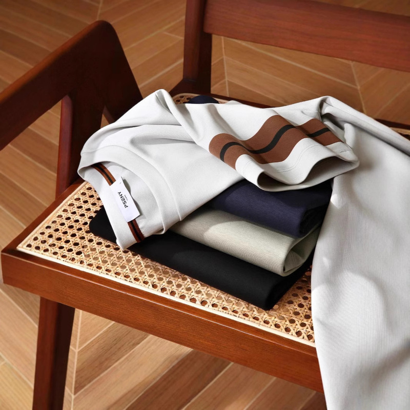 Z Family! Light Luxury Men's and Women's Versatile Round Neck Casual Summer Modal Air Layer Short-Sleeved T-Shirt Breathable and Loose Fit