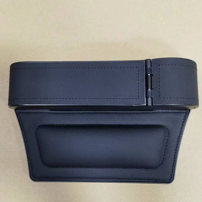 Car storage bag/box | Holder, Storage Box, Multifunctional - black-black-litchi-pattern-leather-spring-buckle-co-driver