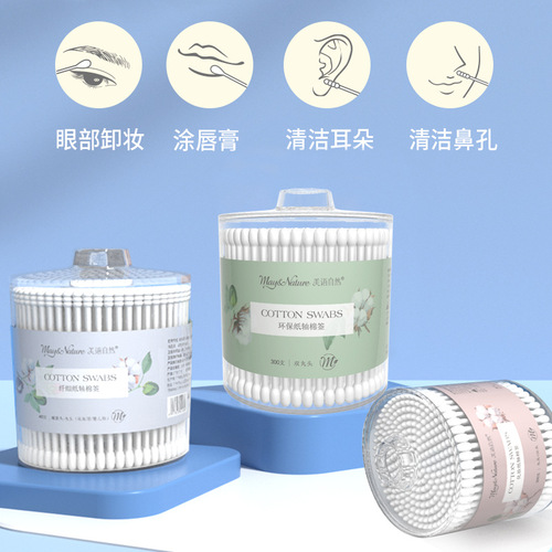 Wholesale 400 double-headed cotton swabs in paper stick boxes, baby cotton swabs for one-time cleaning, sharp-tipped cotton sticks for drop shipping