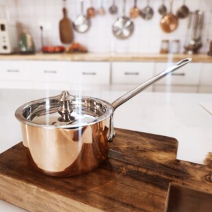 Copper Hammered mini Sauce Pot Small Milk Pot Without Lid Pour Oil for Boiling Sugar