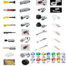 杰星小颗粒积木配件灯带照明装饰配件积木玩具积木周边全系列零件