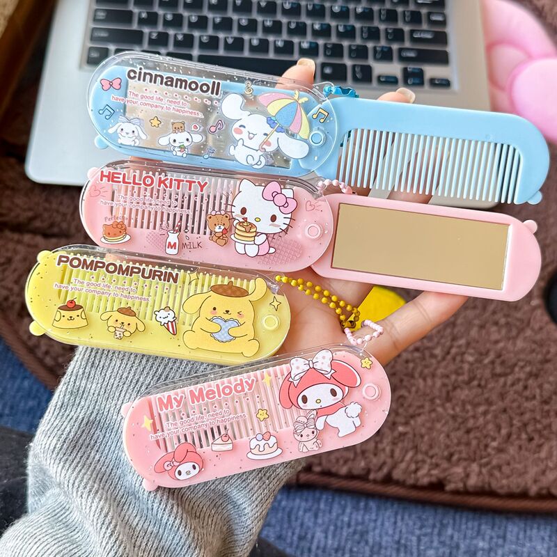 サンリオ 高見えリラックマ ポータブルコーム 学生 ソフトガール かわいい ミニメイク ガール 折りたたみ前髪コーム|undefined