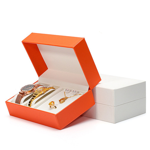 Watch gift box set, elegant watch set box, flip cover PU surface watch box, jewelry jewelry box manufacturer