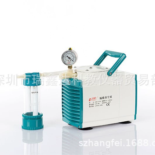 Мембранный вакуумный насос Jintueng GM-0,33A, включая лабораторный вакуумный насос с режущей бутылкой и кислотостойкой диафрагмой