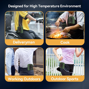 New Waist-Mounted Rechargeable Fan, Waterproof, Anti-Fall, Whole Body Cooling, Dust-Proof, Belly-Mounted, Small, High-Power, Cool and Portable