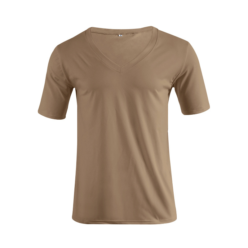Verano 2023 camiseta de los hombres ropa transfronteriza europea y americana comercio exterior de los hombres de cuello en V color sólido más tamaño casual Camiseta de manga corta