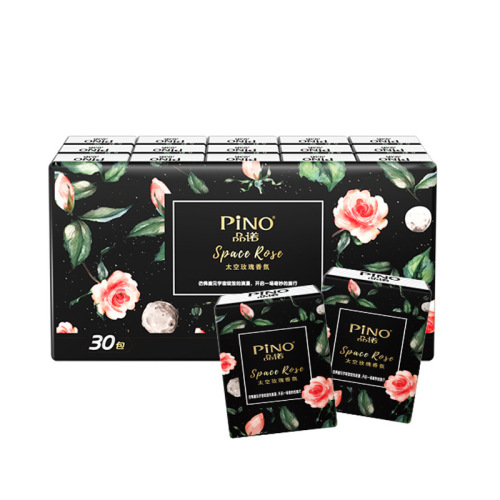 Xinxiang Yipino handkerchief tissue space rose fragrance 4 layers 6 pieces 30 pack facial tissue manufacturer wholesale