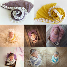 新生儿摄影道具花边裹布婴儿拍照写真宝宝满月百天儿童摄影服道具