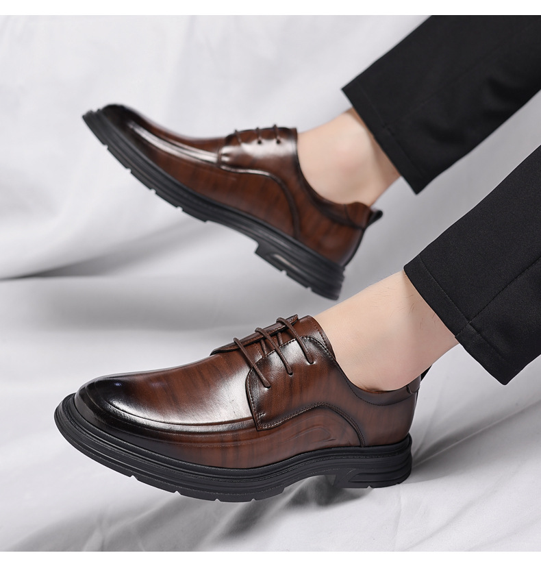 Skórzane buty męskie, nowe, biznesowe, codzienne, wizytowe, męskie, w stylu brytyjskim, buty ślubne dla pana młodego_voghion.com