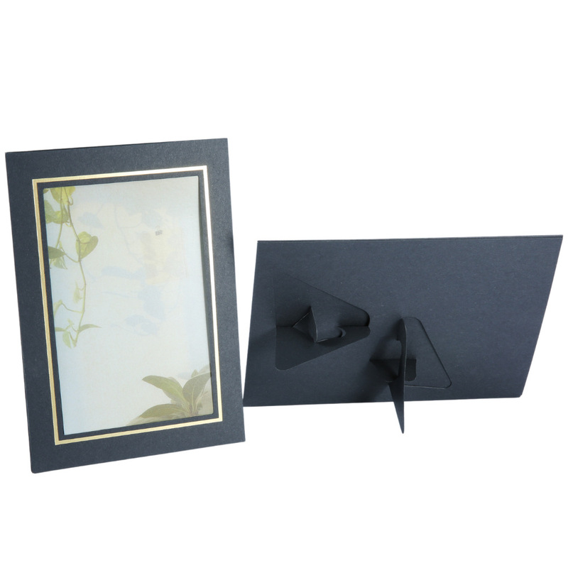 Small stand Black bronzing double stand paper photo frame 6R cardboard photo frame 4X6 inch photo paper photo frame