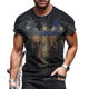 HOT European and American cross-border T-shirt summer New Street Men's sports short-sleeved T-shirt 3D digital printing loose top