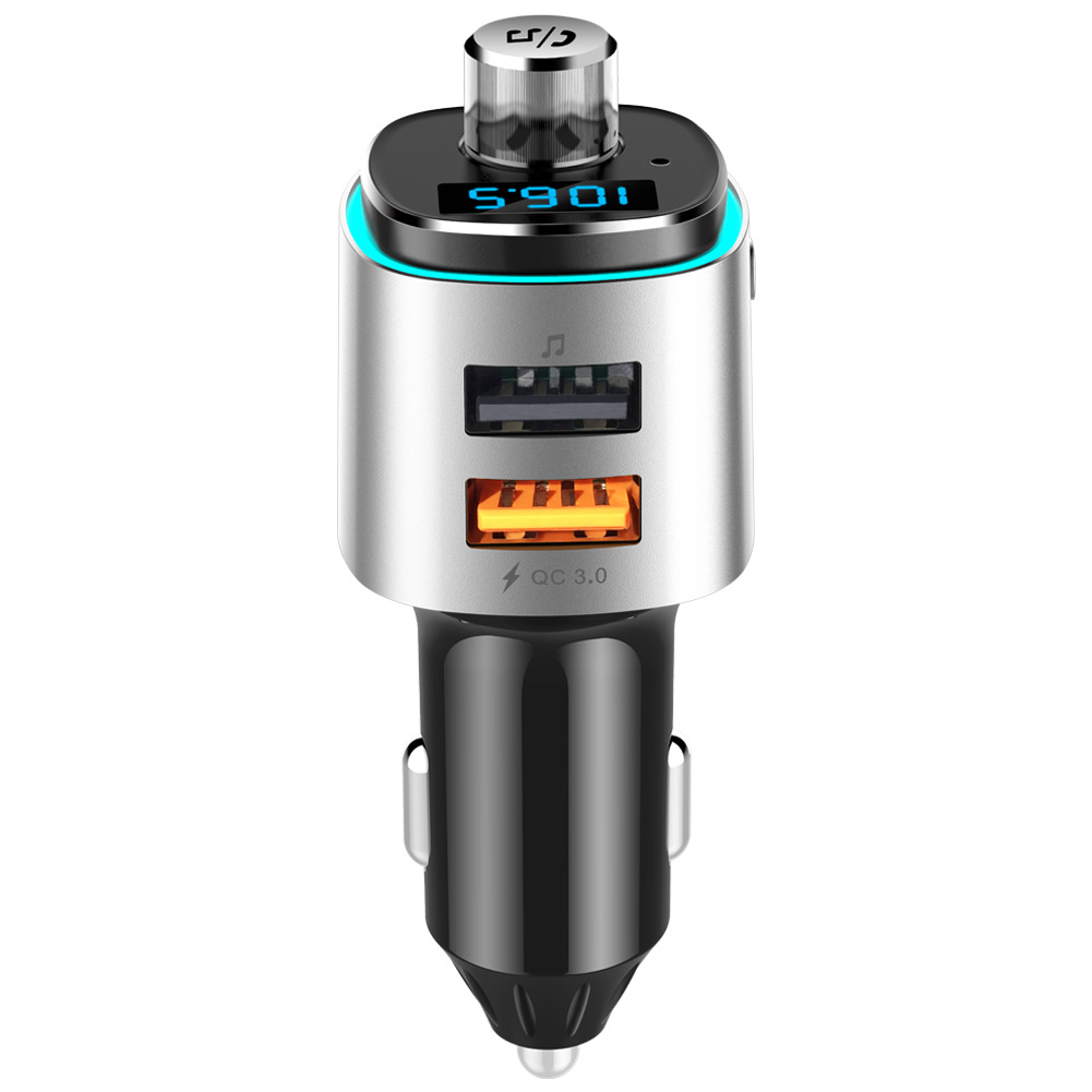 Car MP3 FM transmitter, car MP3 player, Bluetooth hands-free, colorful ambient light BC42