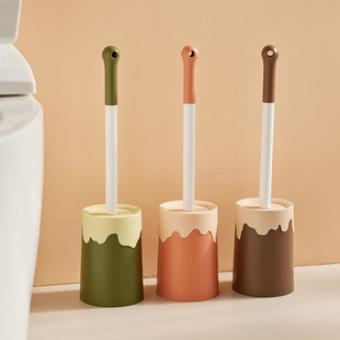 Ice Cream Toilet Brush Household Toilet Brush Creative Cleaning Set Toilet Brush with Base Toilet Brush Plastic