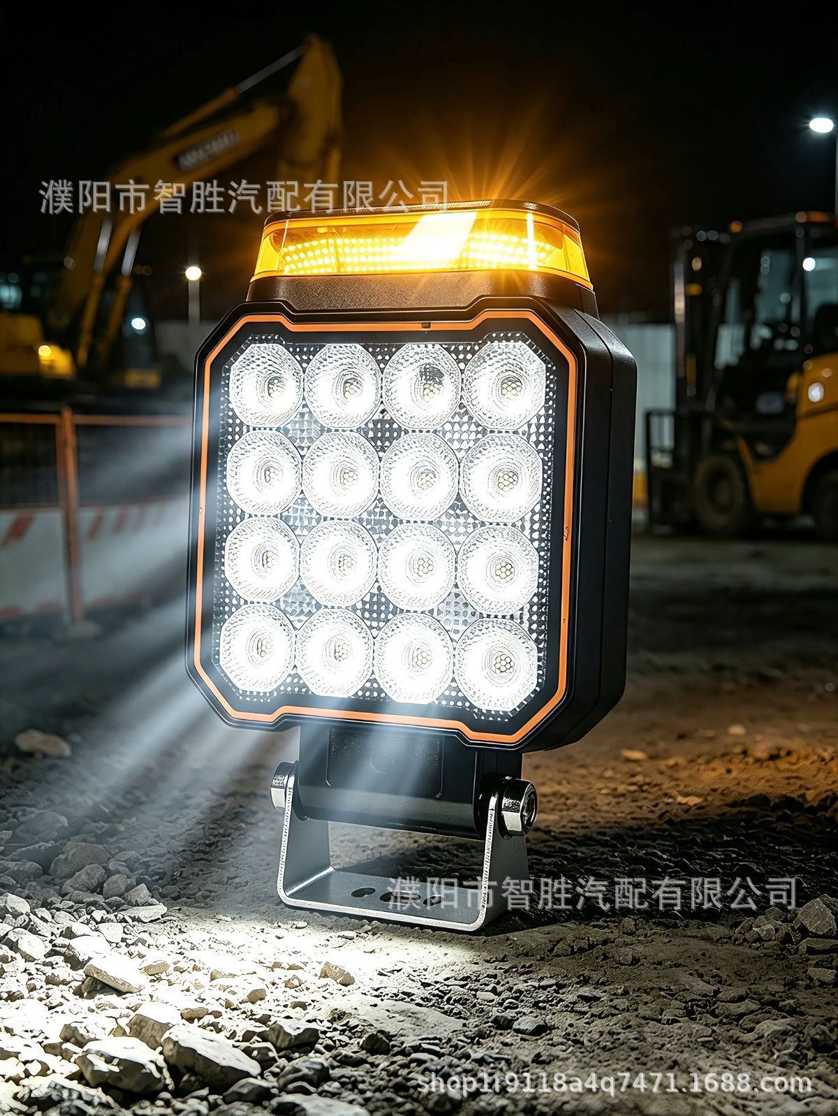 New model of flashing warning light, square light guide type, car and truck side light, LED dual-color work light