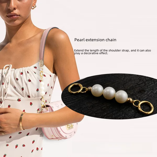 Cherry Keychain Bag Pendant Shoulder Strap Extension Pearl Chain Crossbody Accessories Headset Chain