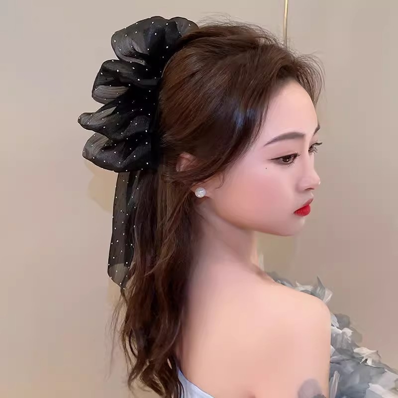 在逃公主法式蝴蝶结抓夹ins网红发夹风后脑勺盘发发饰布艺鲨鱼夹|undefined