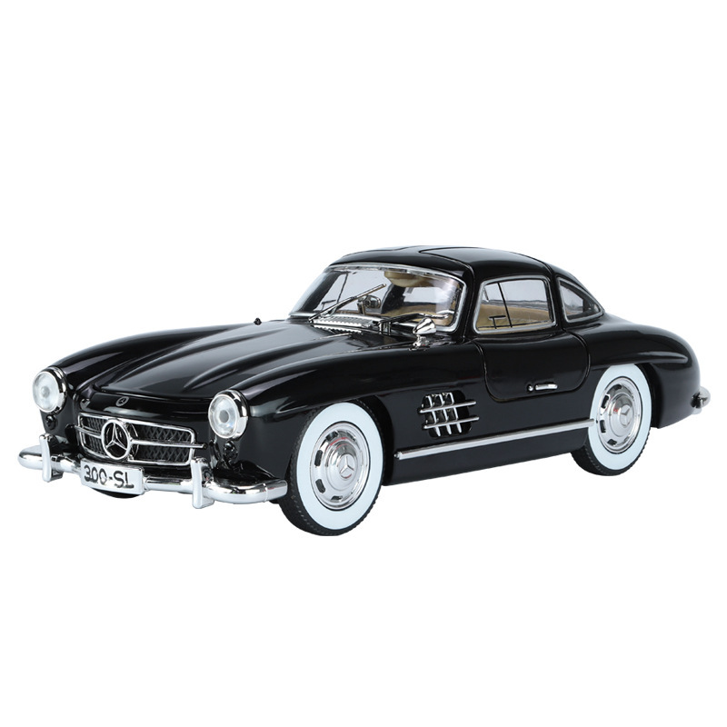 Modelo de coche de aleación Weili 1 a 24 Big Ben 300SL retro coche clásico eco sonido luz modelo de coche decoración regalo
