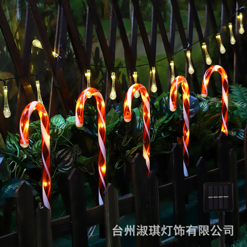 Luces solares de colores para exteriores, luces de suelo, decoración de jardín para fiestas navideñas, luces LED de colores tipo caña, luces de césped, venta al por mayor