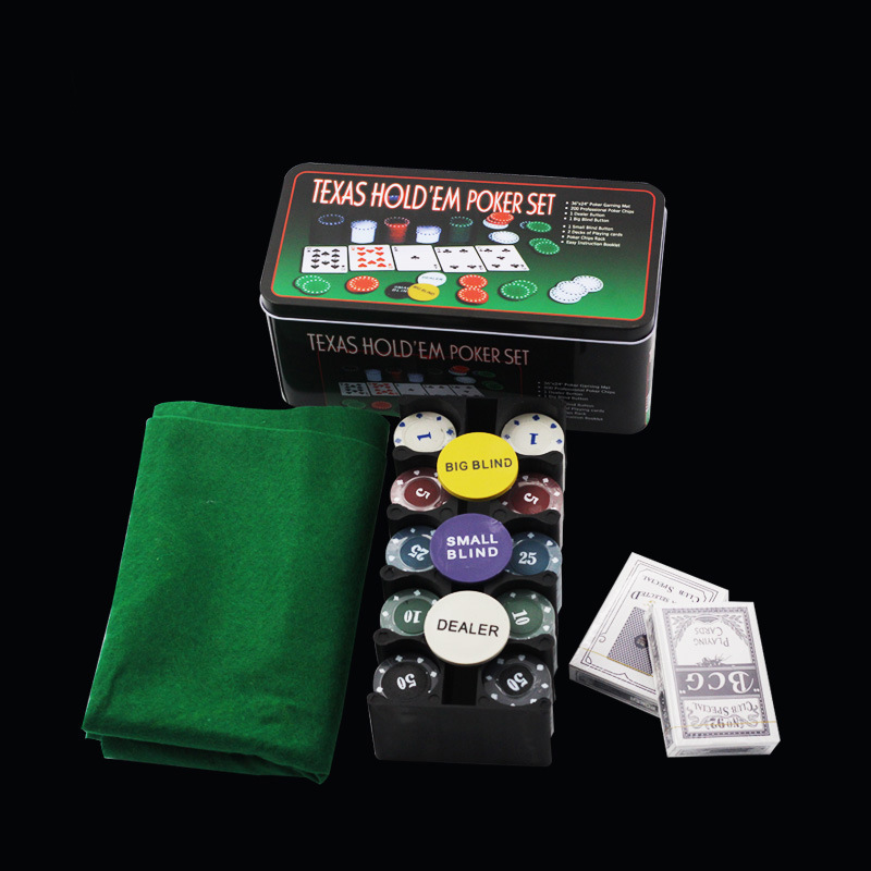 Texas Hold 'em 21 chip set 200 chips with tablecloth Zhuang code iron box a generation of hair