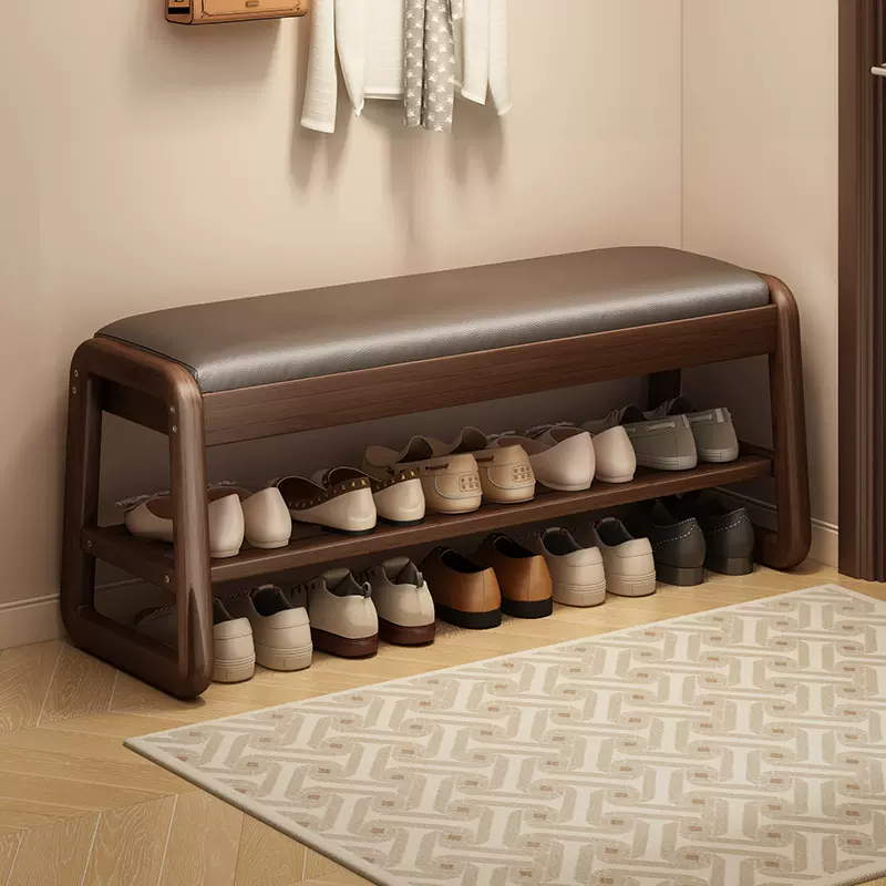 实木换鞋凳门口家用入户进门可坐穿鞋凳鞋柜一体收纳高级感玄关凳