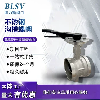 不锈钢304沟槽蝶阀D81X-16p 球铁手柄 水务管道用 卡箍蝶阀