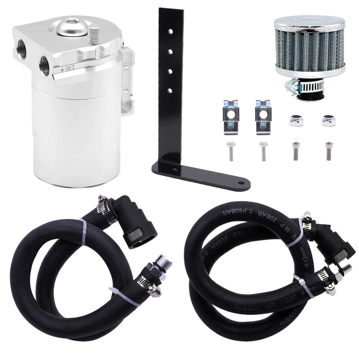 Oil and gas separator modified universal aluminum alloy breathable oil pot exhaust gas recovery pot suitable for Ford F150
