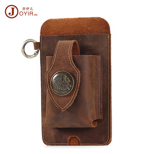 Phone Waist Bag Cross-Border Genuine Leather Tactical Waist Bag Men's Phone Bag Mademoiselle Leather Sports Waist Bag For Men Waist Bag