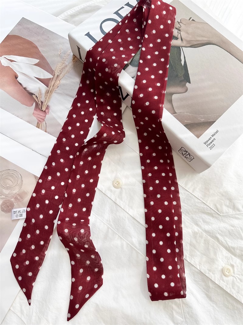 Cinta de seda 100% morera, punto de onda, cinta estrecha, cinta para el cabello de seda, cinta para el cuello de primavera y verano, bufanda de seda de alta calidad, bufanda