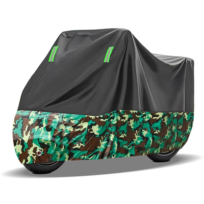 Car clothing — Motorcycle Covers, Sun Protection and - m-code-20090100cm-black-on-top-and-camouflage-on-bottom