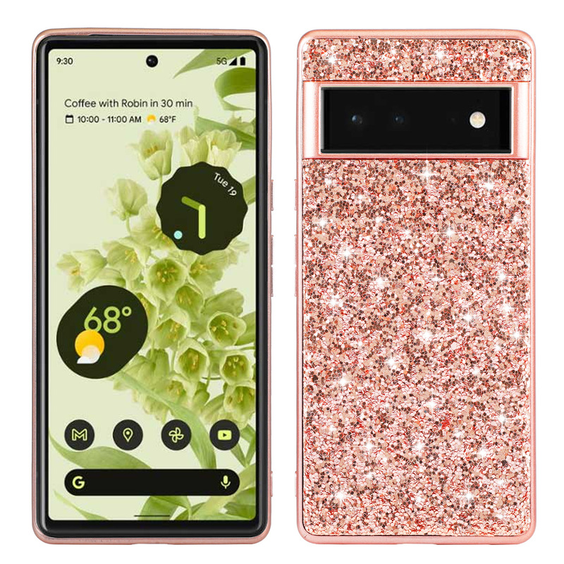 Applicable to Google Pixel6 Electroplated Flash Paste Leather Mobile Phone Case Pixel7pro Mobile Phone Protective Case Cross-border Wholesale