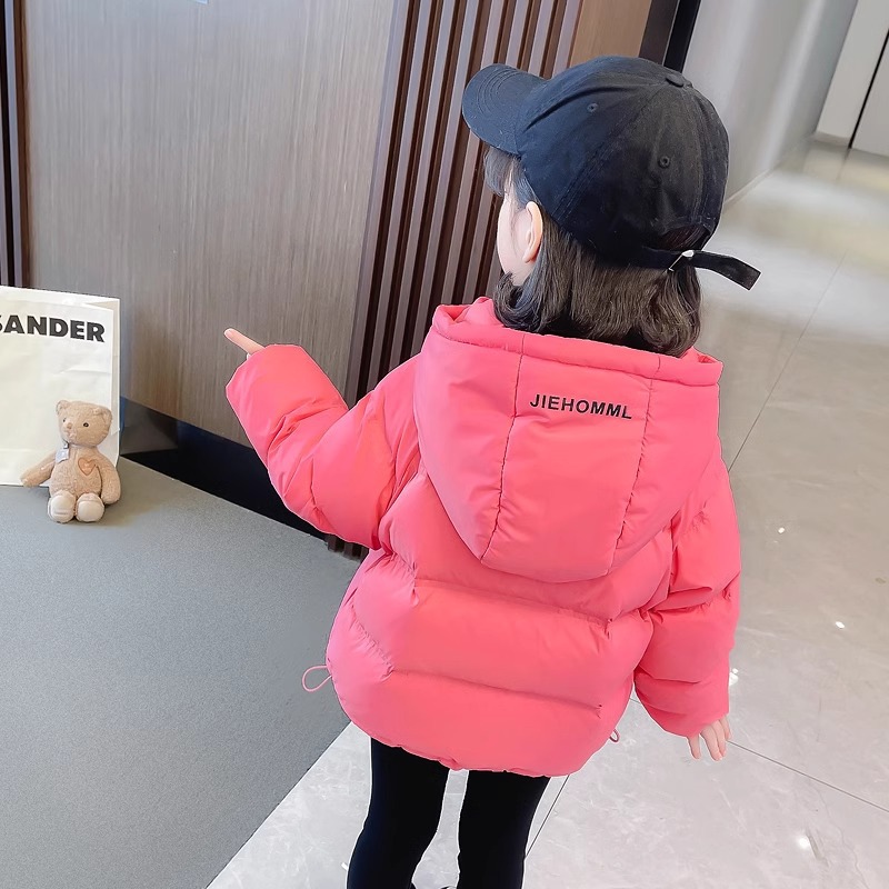Chaqueta acolchada de algodón para niñas, estilo nuevo invierno 2025, abrigo de algodón grueso con forro polar elegante para niños, ropa de invierno, prenda exterior de algodón.