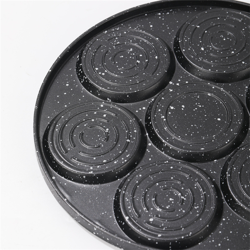 Fabricante de comercio exterior Sartén plano de siete orificios Sartén antiadherente para el desayuno Sartén para freír Olla para huevos Complemento alimenticio para bebés casero