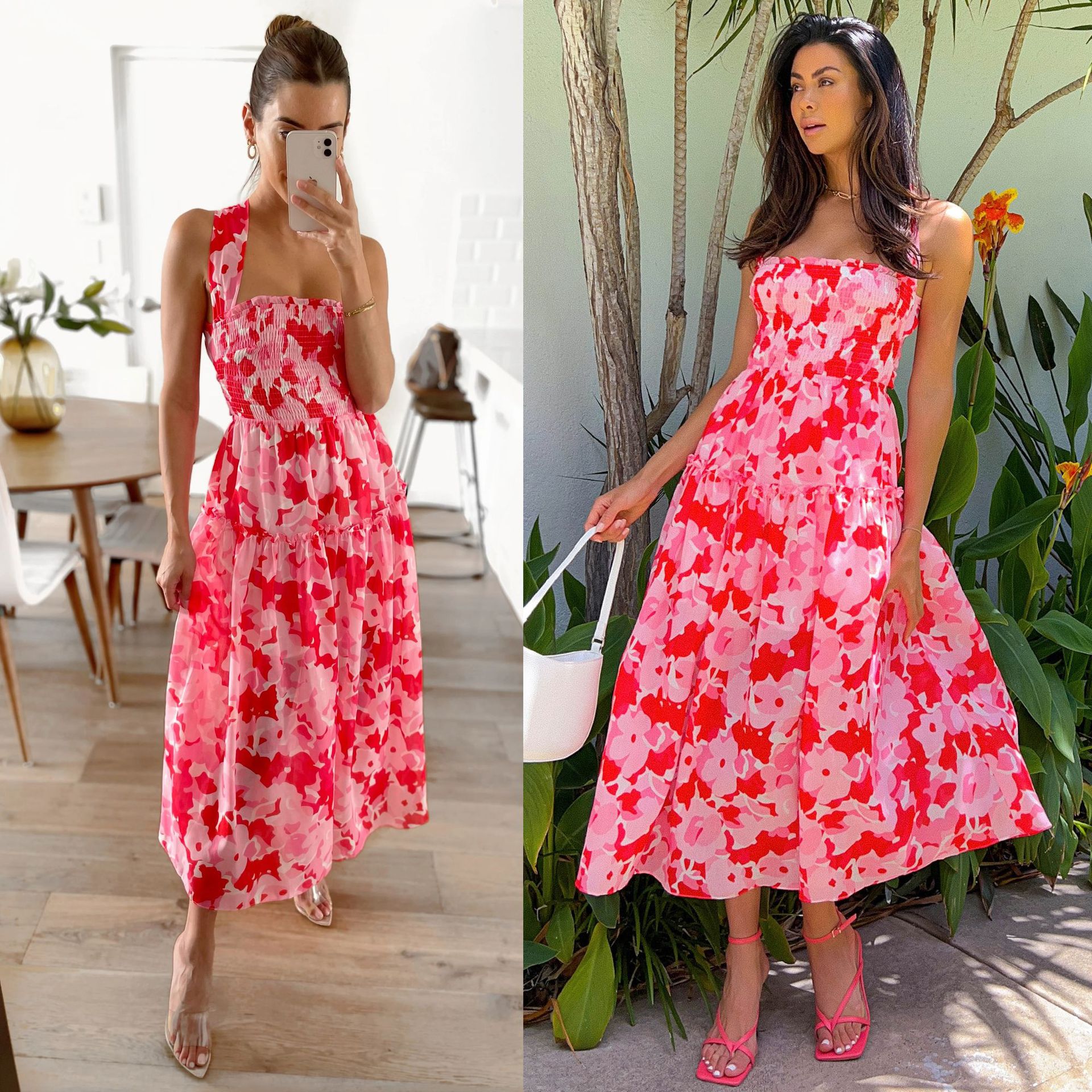 Women's Regular Dress Casual Printing Ruffles Flower Midi Dress Daily display picture 1