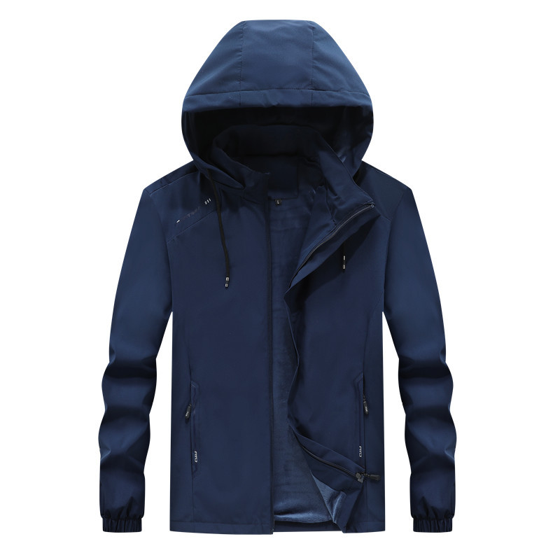 2024 Amazon hombre primavera y otoño chaqueta con capuz desmontable deportiva casual chaqueta de algodón de pelusa de color sólido tendencia para hombres